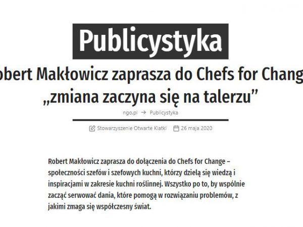 Publicystyka.ngo.pl o Chefs for Change